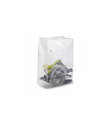 Sacchetti trasparenti con soffietti in plastica riciclata 30x60x20 cm